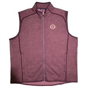 Cutter & Buck Men's Vest Harvard Crimson Mainsail Sweater-Knit Full Zip Size XXL